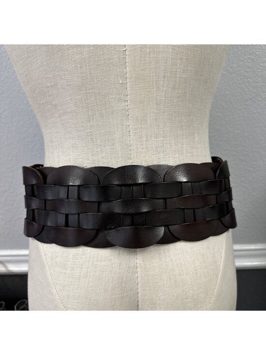 Lorena Antoniazzi Brown Leather Belt Women Medium Woven Statement Waist Italy main image 4